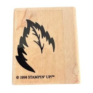 Stampin' Up! Vintage 1998 Leaf Outline Crafting Rubber Stamp